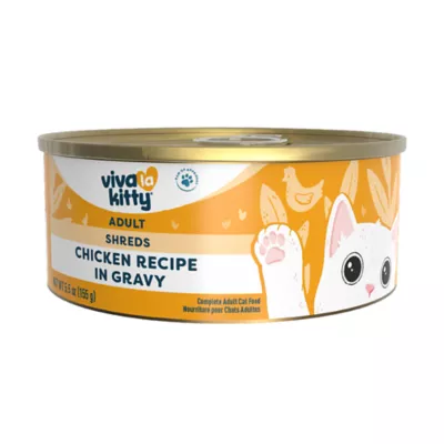 Product Viva La Kitty Adult Cat Wet Food - Shreds in Gravy, 5.5 Oz