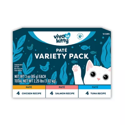Product Viva La Kitty Adult Cat Wet Food - Pate, Variety Pack, 12 Ct, 36 Oz