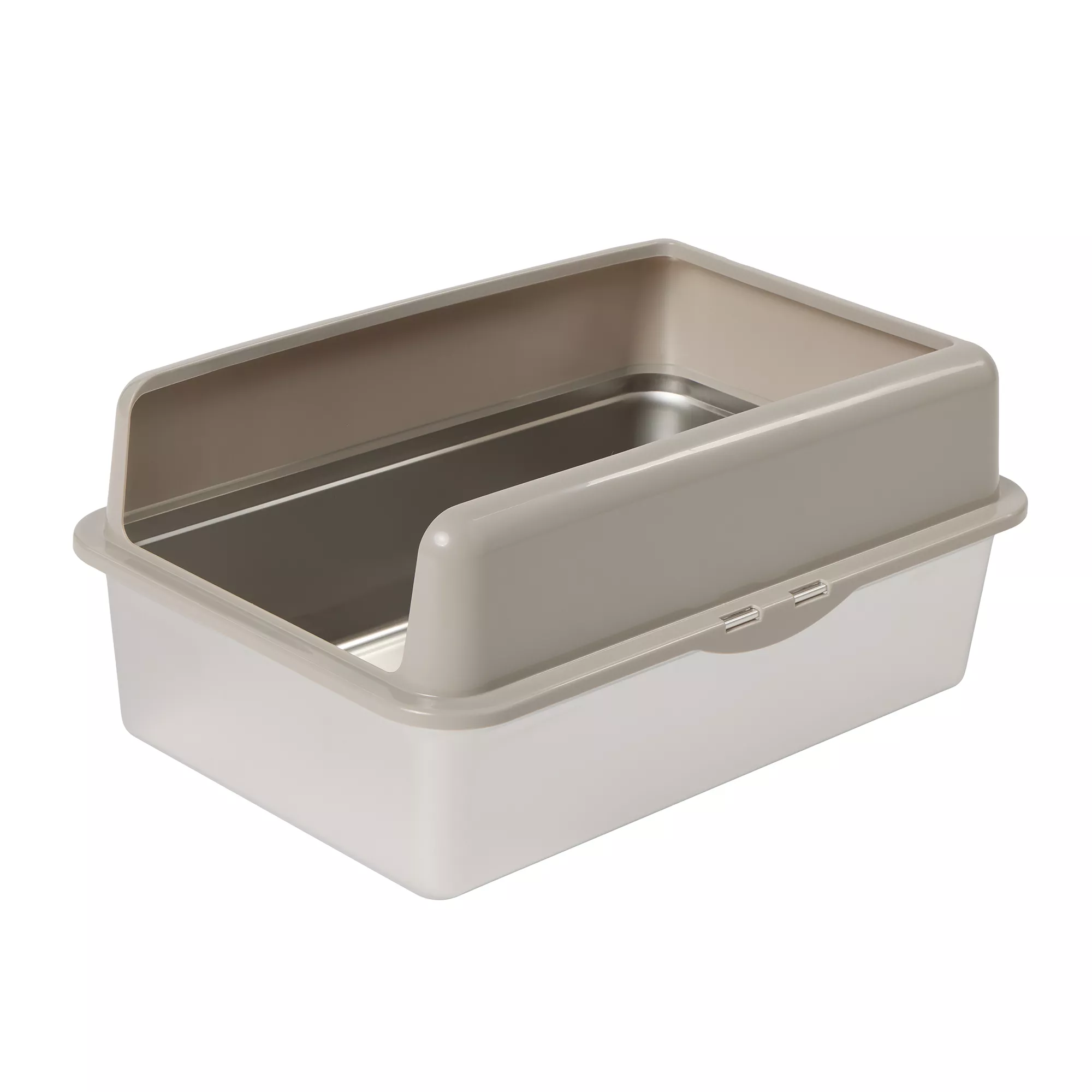 The Exquisicat® High-Sided Stainless Steel Litter Box