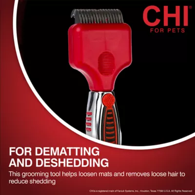 CHI® Dematting & Deshedding Undercoat Dog Grooming Rake Brush for Long Hair - Image 6