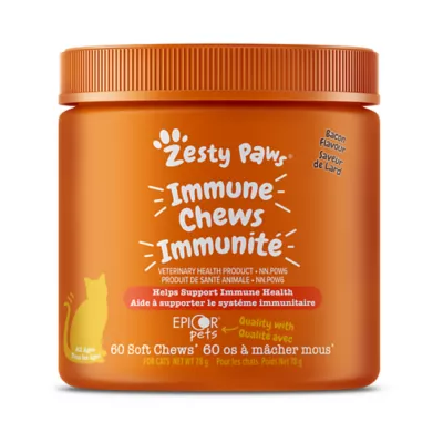 Product Zesty Paws® Immune Soft Chews for Cats - Bacon, 60 count