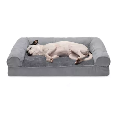 Product FurHaven Plush & Suede Full Support Orthopedic Sofa Pet Bed for Dogs & Cats - Gray