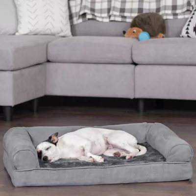Product FurHaven Plush & Suede Full Support Orthopedic Sofa Pet Bed for Dogs & Cats - Gray