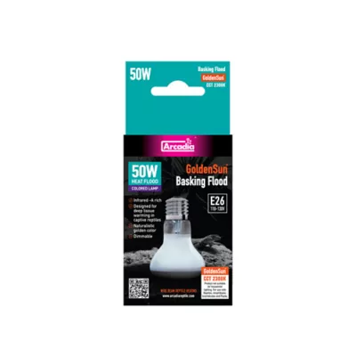 Arcadia Reptile GoldenSun® Basking Flood Light Basking Heat Bulb - 50-75 watt - Image 2