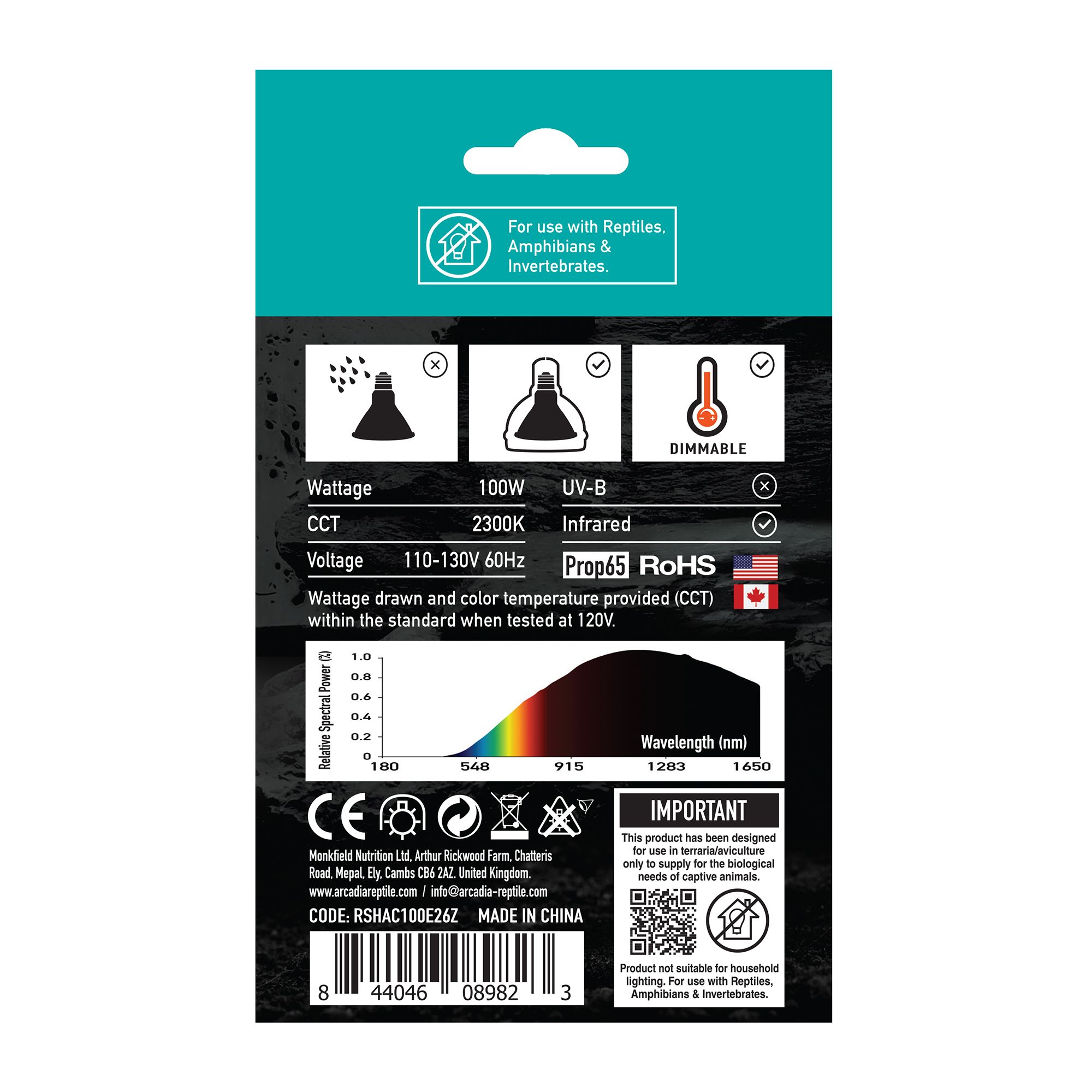 Arcadia Reptile GoldenSun® Basking Halogen Lamp Halogen Basking Heat Bulb - 50-100 watt - thumbnail 4