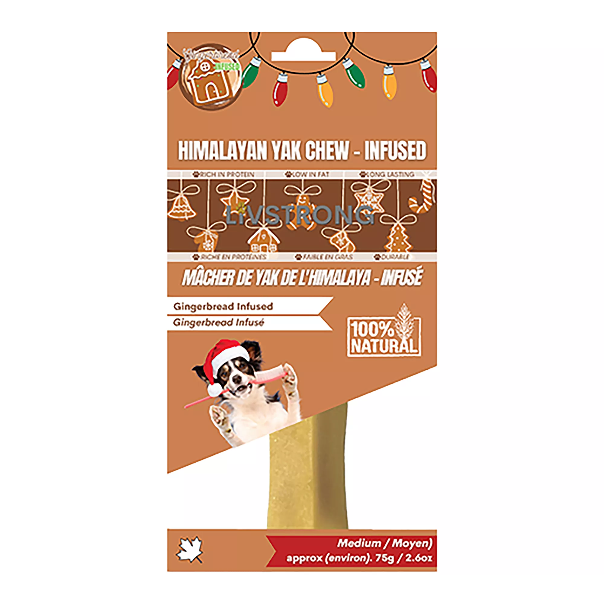 Gingerbread Yak Dog Chew, Cheese