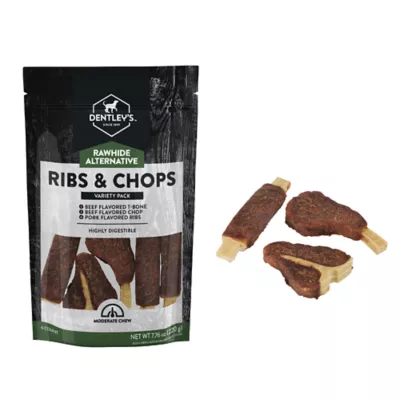 Product Dentley's Rawhide Alternative Ribs and Chops Variety Pack 6 Count 7.76 OZ