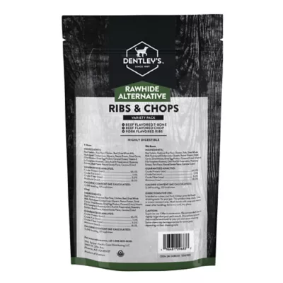 Product Dentley's Rawhide Alternative Ribs and Chops Variety Pack 6 Count 7.76 OZ