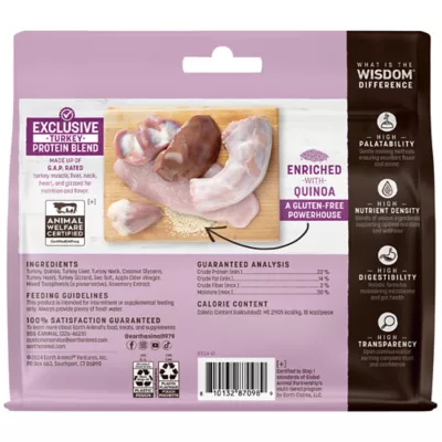 Product Earth Animal Wisdom All Life Stages Air-Dried Jerky Dog Treat, Turkey, 4 Oz