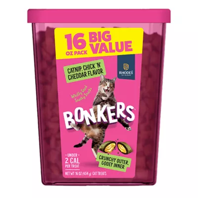 Bonkers™ Crunchy Cat Treats - Catnip, Chick 'N' Cheddar - Image 1