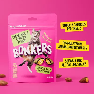 Bonkers™ Crunchy Cat Treats - Catnip, Chick 'N' Cheddar - Image 4