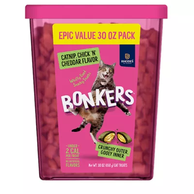Bonkers™ Crunchy Cat Treats - Catnip, Chick 'N' Cheddar - Image 1