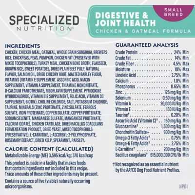 Product Natural Balance Specialized Nutrition Digestive & Joint Health Small Breed Adult Dry Dog Food