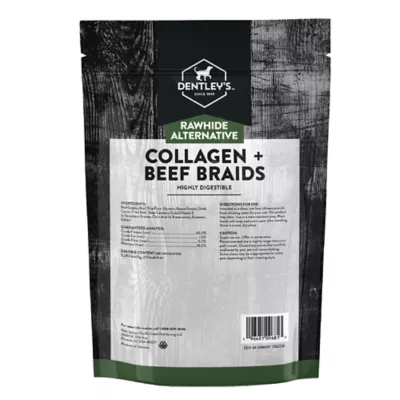 Product Dentley's Rawhide Alternative Collagen Braids 4 Count 8.88 OZ