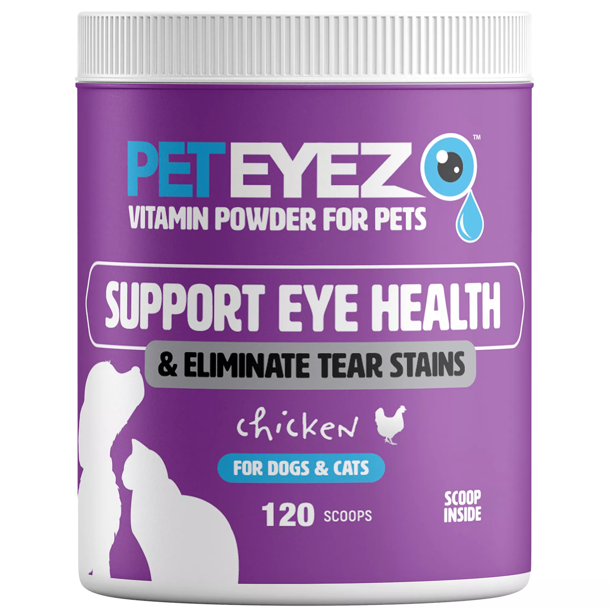 PetEyez Vitamin Powder for Cats and Dogs - Chicken Flavored, 8oz