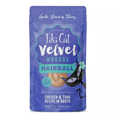 Product Tiki Cat - Velvet, Mousse, Hairball, Chicken & Tuna, 2.4 OZ
