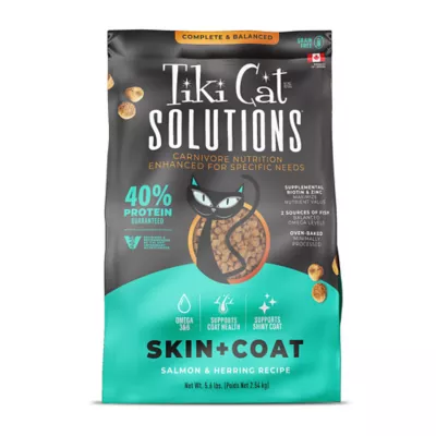 Product Tiki Cat - Adult, Dry Food, Solutions, Skin + Coat, Salmon & Herring Recipe