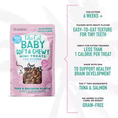 Product Tiki Cat - Kitten, Baby, Treats, Soft & Chewy, Tuna & Salmon, 2 OZ