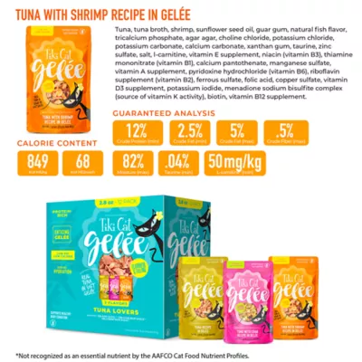 Product Tiki Cat - Adult, Wet Food, Gelee, Tuna Lovers, Variety Pack, 12 Count, 33.6 OZ