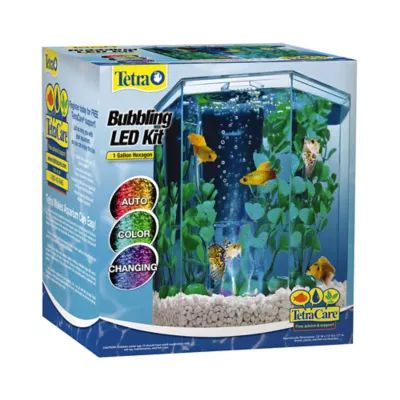 Tetra 1 Gallon Hexagon Aquarium Kit with LED Bubbler