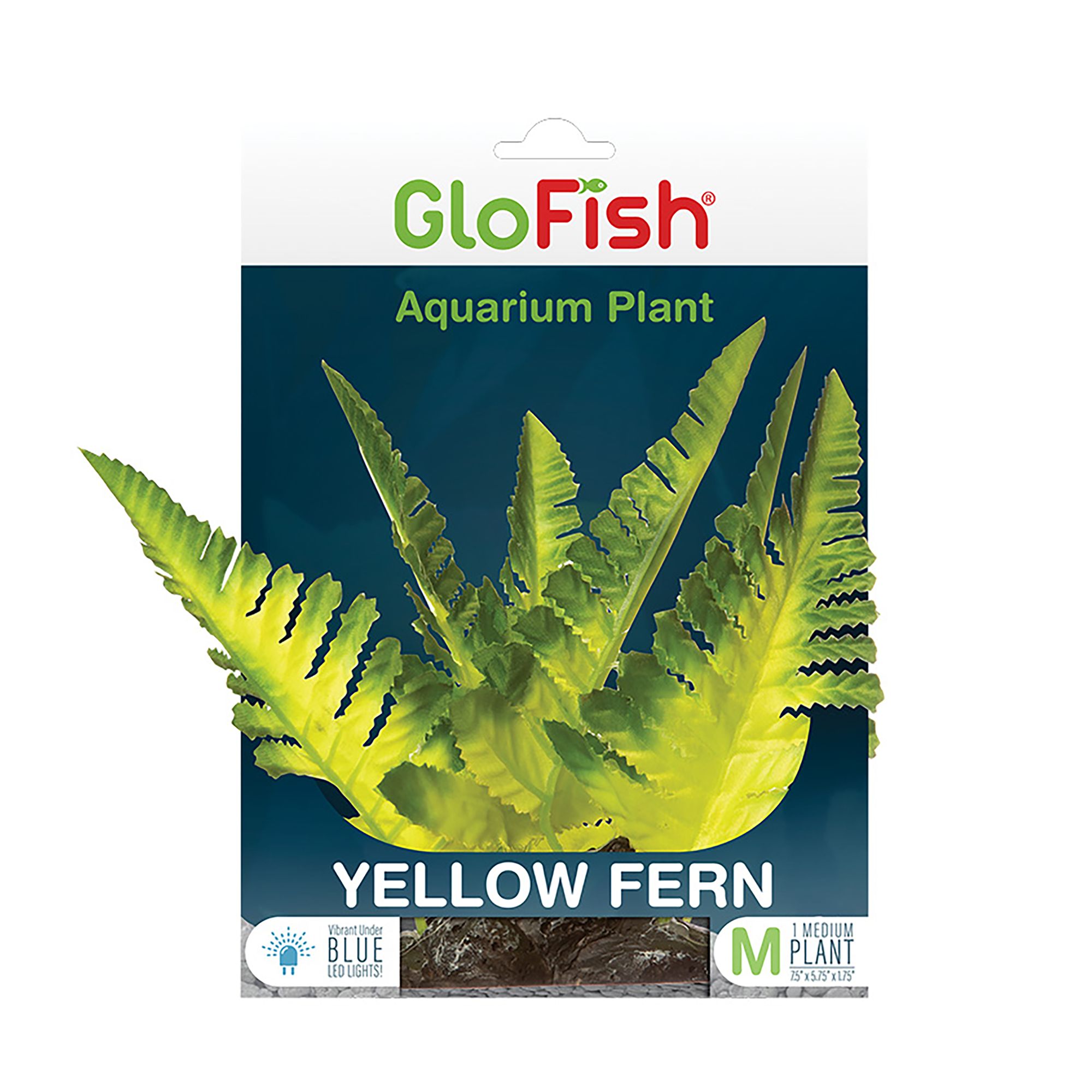 Glofish Yellow Fern Plant Colorful Fish Tank Plant Decor
