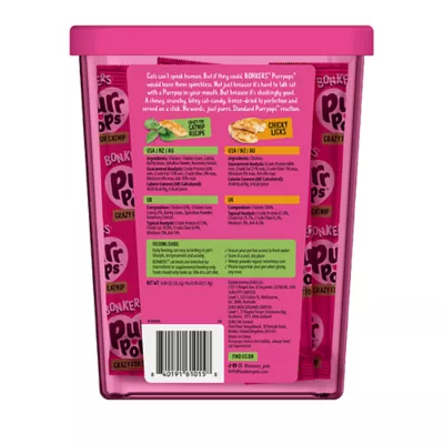 Product Bonkers Purr Pops Lickable Cat Treats - Variety Pack, Catnip & Chicken