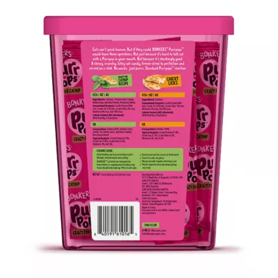 Product Bonkers Purr Pops Lickable Cat Treats - Variety Pack, Catnip & Chicken