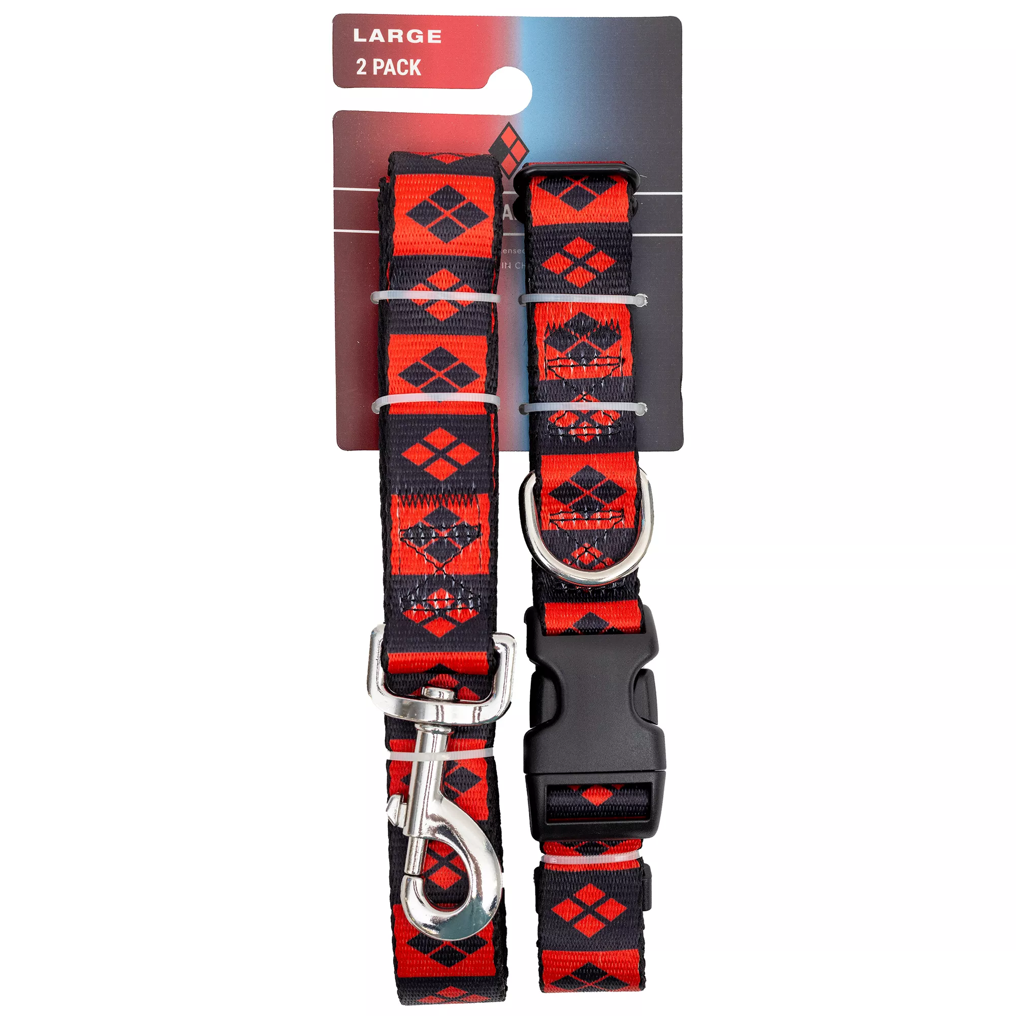 Buckle-Down Harley Quinn Dog Collar and Leash Set