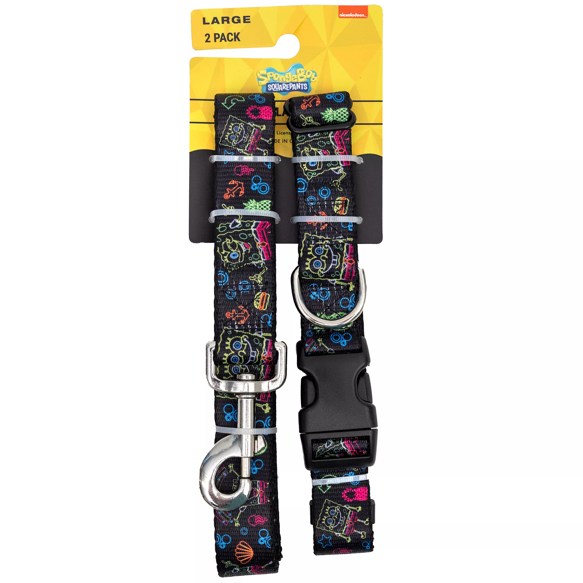 Buckle-Down SpongeBob SquarePants Dog Collar and Leash Set