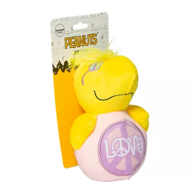 Product Woodstock Love Plush Crinkle Ball Dog Toy
