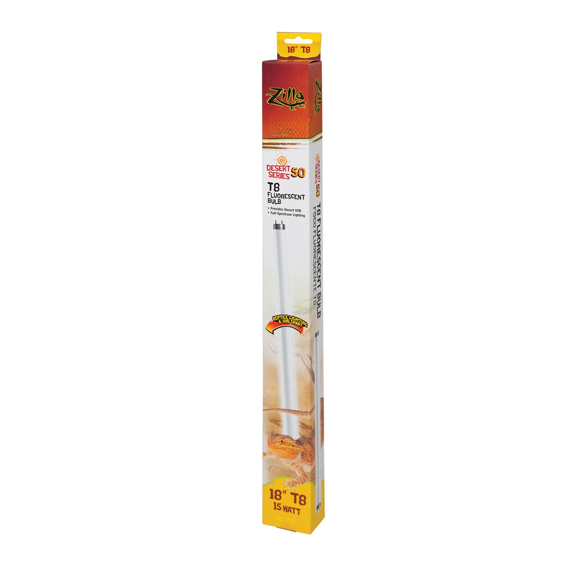 Zilla® T8 Desert Fluorescent Bulb Reptile Terrarium Lighting - 15 watt