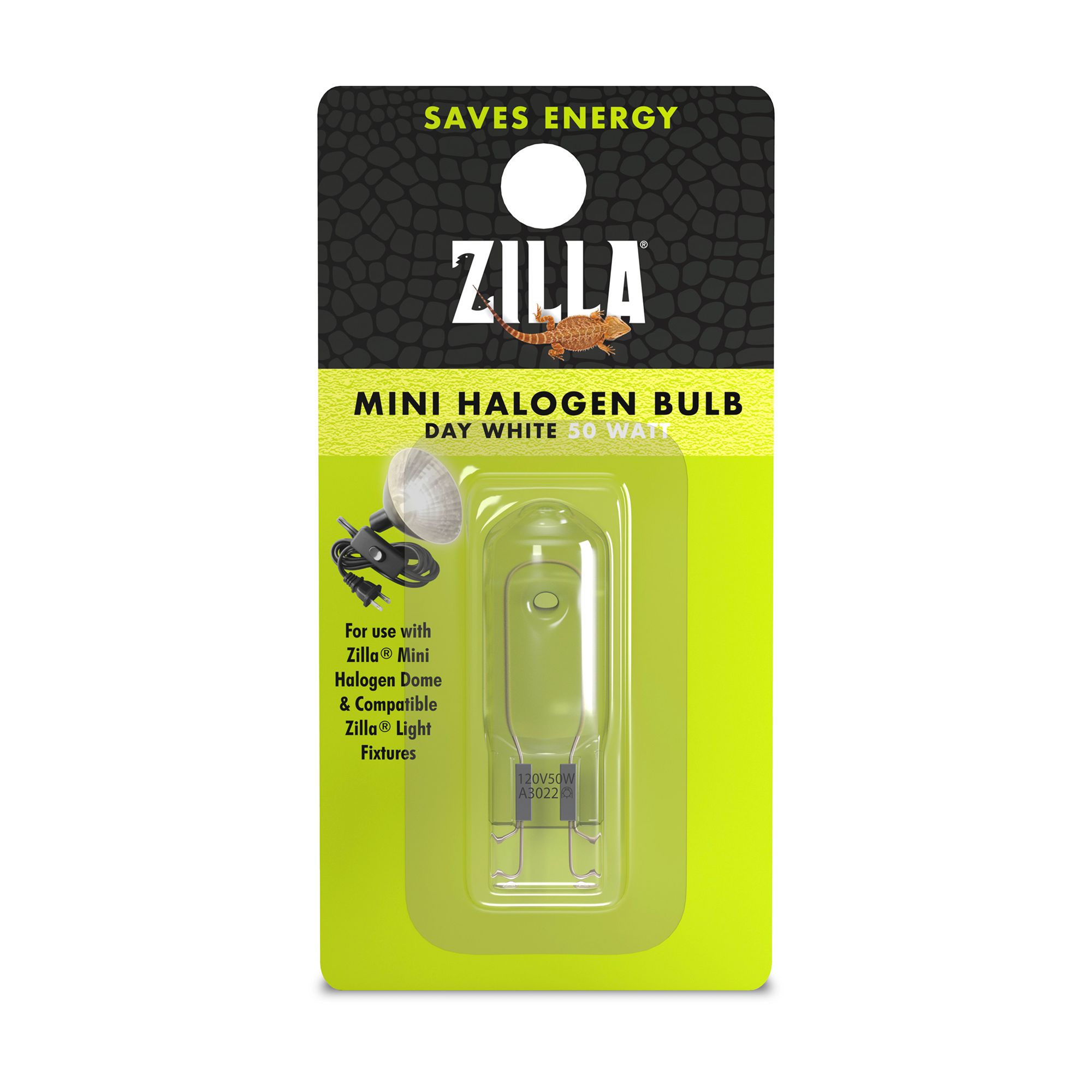 Zilla® Mini Halogen Day White Bulb Reptile Daytime Heat Bulb for Terrariums - 50 watt