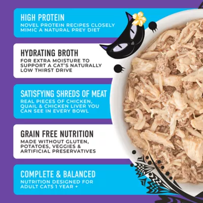 Product Tiki Cat - Adult, Wet Food, After Dark, Chicken, Quail & Chicken Liver, In Broth, 3 OZ