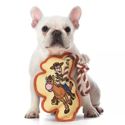 Product Woody Stuffing-Free Lasso Rope Squeaker Crinkle Plush Dog Toy
