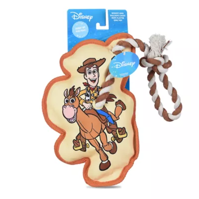 Product Woody Stuffing-Free Lasso Rope Squeaker Crinkle Plush Dog Toy