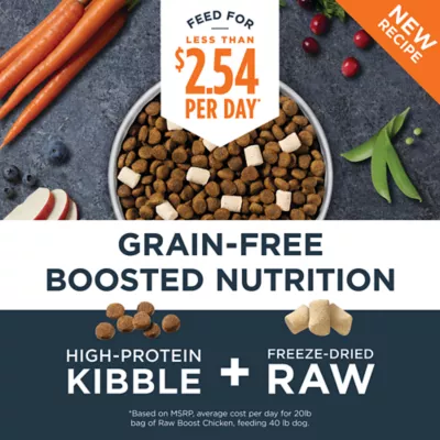 Product Instinct® Raw Boost Kibble + Freeze-Dried Raw All Life Stage Dry Dog Food - Raw, Grain Free, Chicken