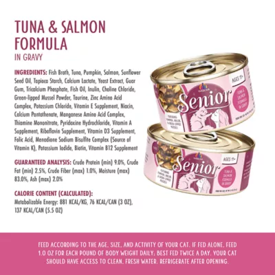 Product Weruva Cat - Senior, Wet Food, Gravy, Flaked, Tuna, Salmon, 3 OZ