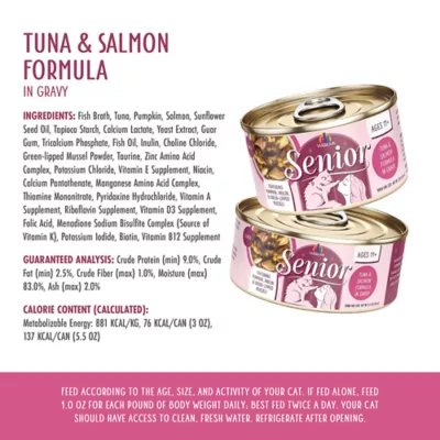 Product Weruva Cat - Senior, Wet Food, Flaked, Gravy, Tuna, Salmon, 5.5 OZ