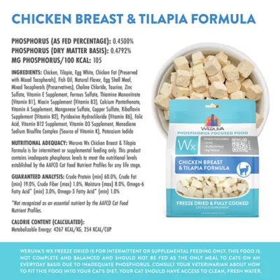 Product Weruva WX Freeze Dried Cat Food - Phos Focused, Chicken & Tilapia