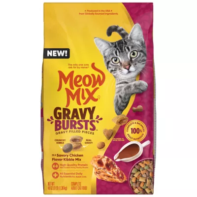 Product Meow Mix Cat - Adult, Dry Food, Gravy Bursts
