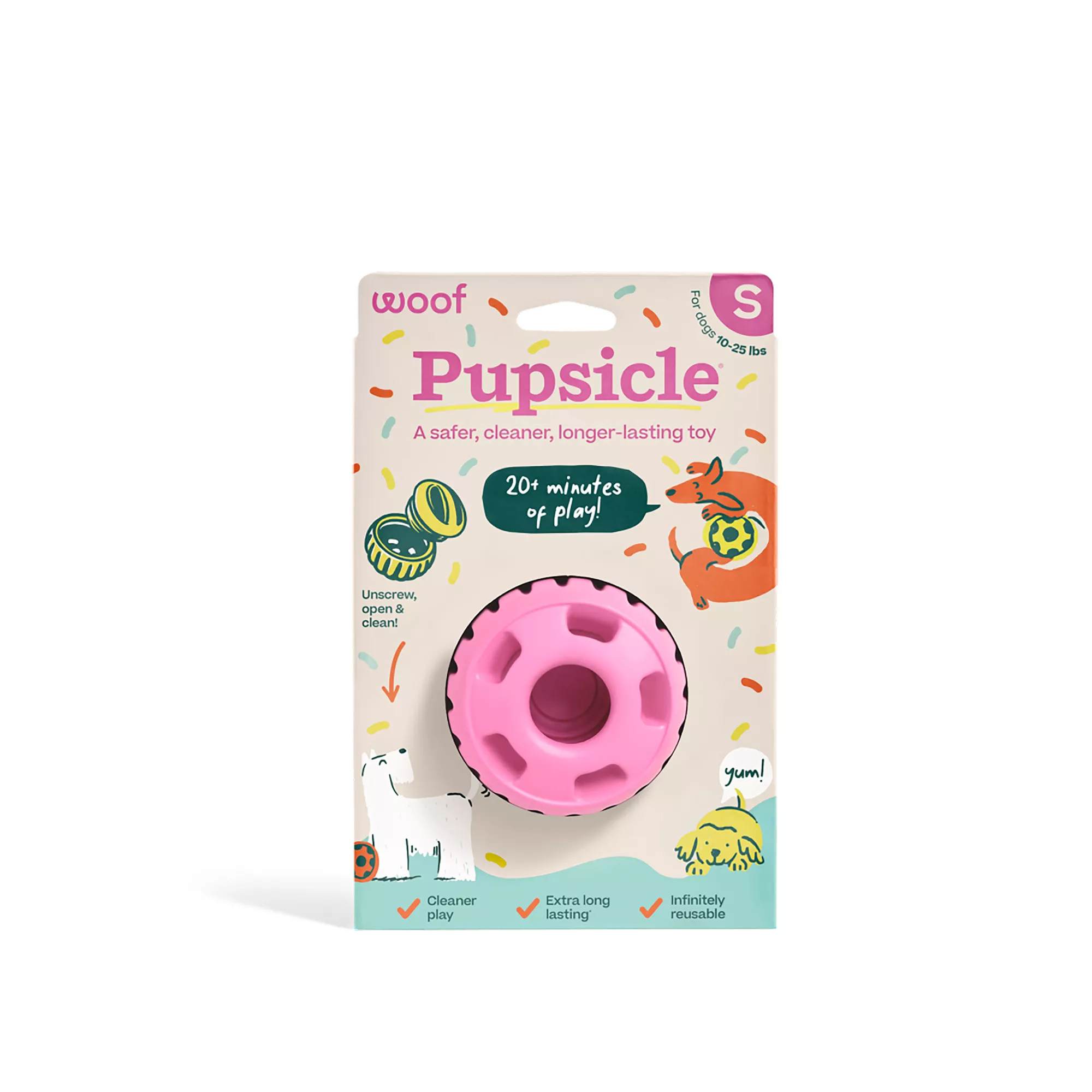WOOF Birthday Pupsicle Treat Dispensing Dog Toy