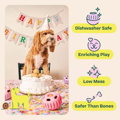 Product Woof Birthday Pupsicle Treat Dispensing Dog Toy
