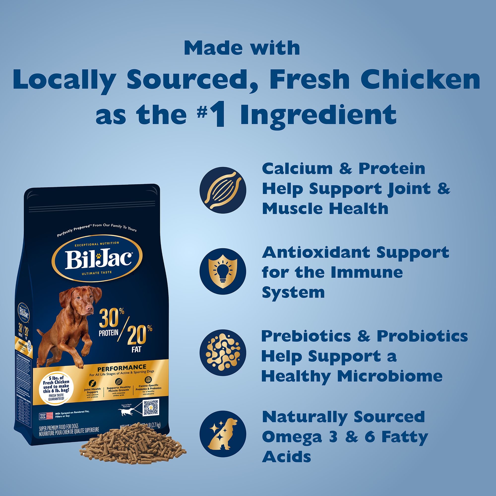 Bil-Jac 30/20 Performance All Life Stages Dry Dog Food - Chicken