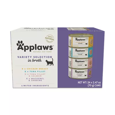 Product Applaws Cat - Adult, Wet Food, In Broth, Variety Pack, 24 CT, 59.28 OZ