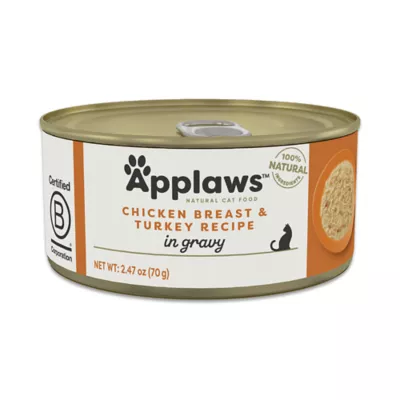 Product Applaws Cat - Adult, Wet Food, In Gravy, Chicken & Turkey, 2.47 OZ