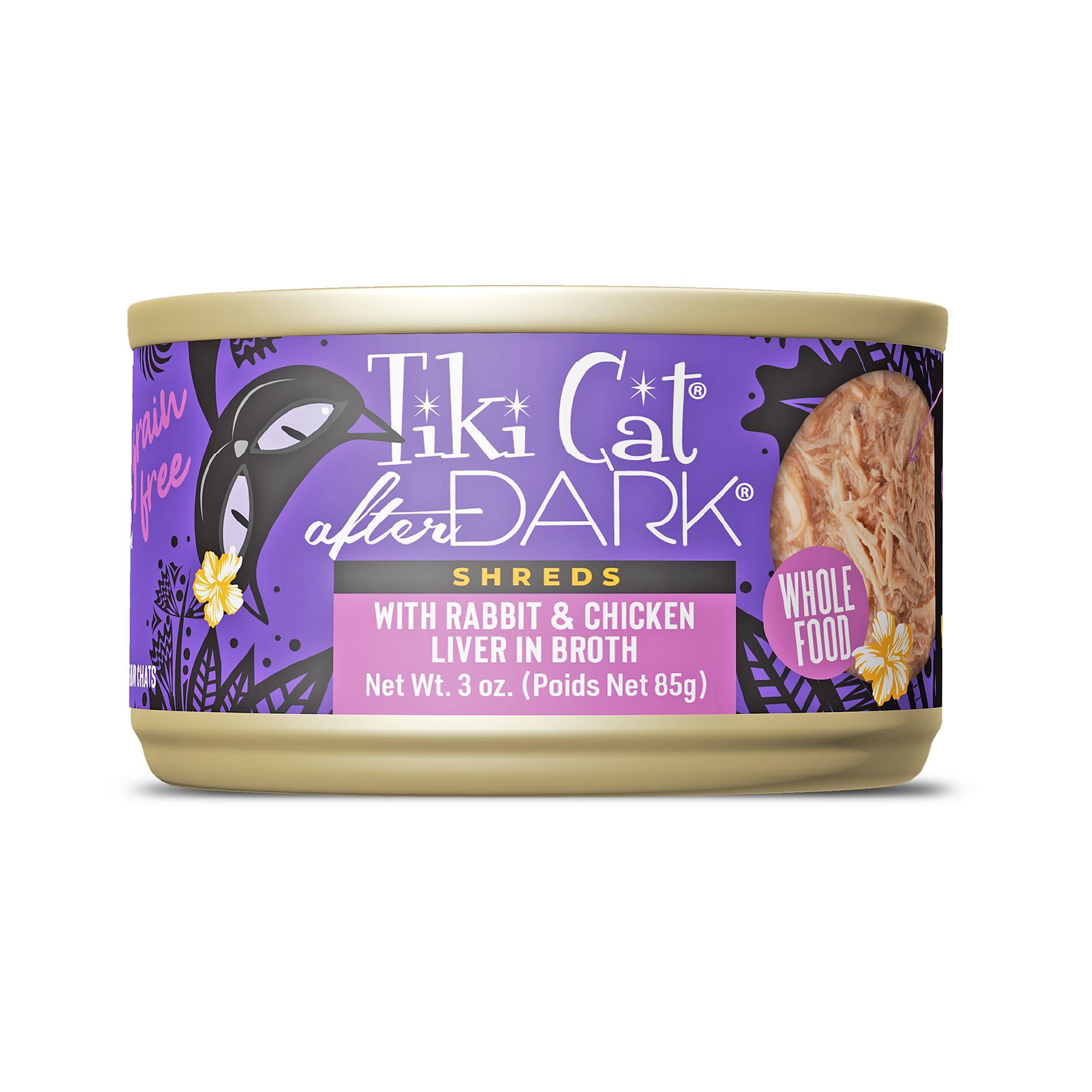 Tiki Cat Adult, Wet Food, After Dark, Shreds, Rabbit Chicken