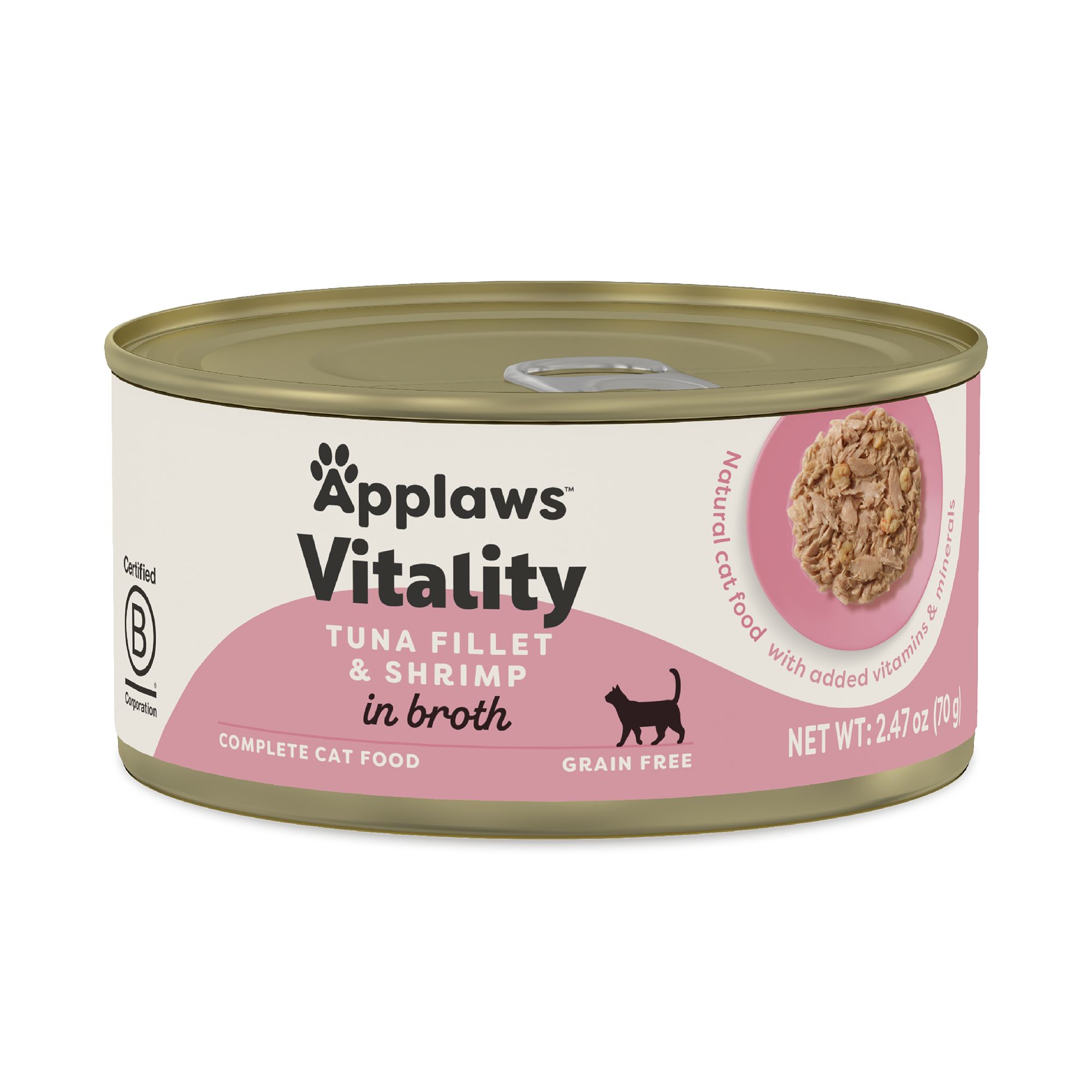 Applaws Vitality Adult Cat Wet Food - Grain Free, in Broth, 2.47 Oz
