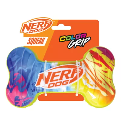 Product Nerf Color Grip Squeaker Bone Dog Toy