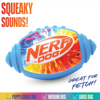 Product Nerf Color Grip Squeaker Football Dog Toy