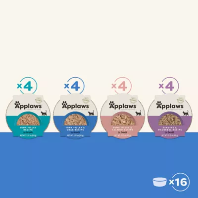 Product Applaws Cat - Adult, Wet Food, In Broth, Fish Selection, Variety Pack, 16 CT, 33.92 OZ